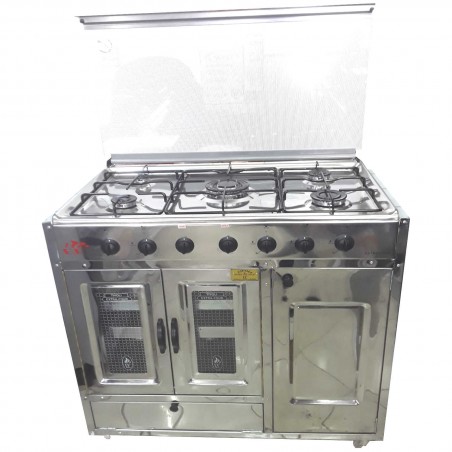 Cuisinière Tivoli 90 cm 5 feux inox avec cache bouteille de gaz