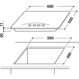 Table de cuisson à gaz Whirlpool 5 feux AKM 361/IX/01