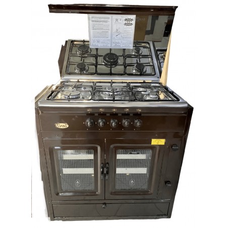 Cuisinière Tivoli 90 cm 5 feux marron