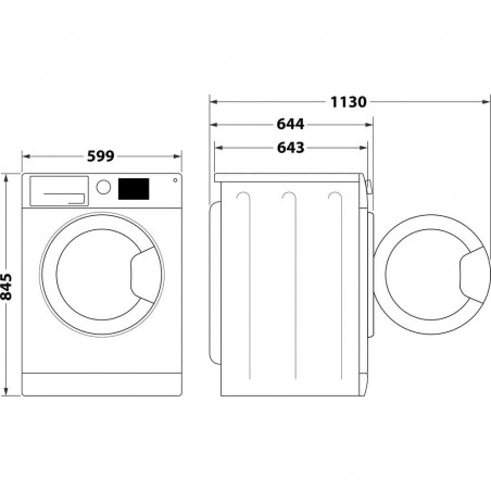 Machine à laver Whirlpool 9KG 1400 t/min W6 W945SB FR