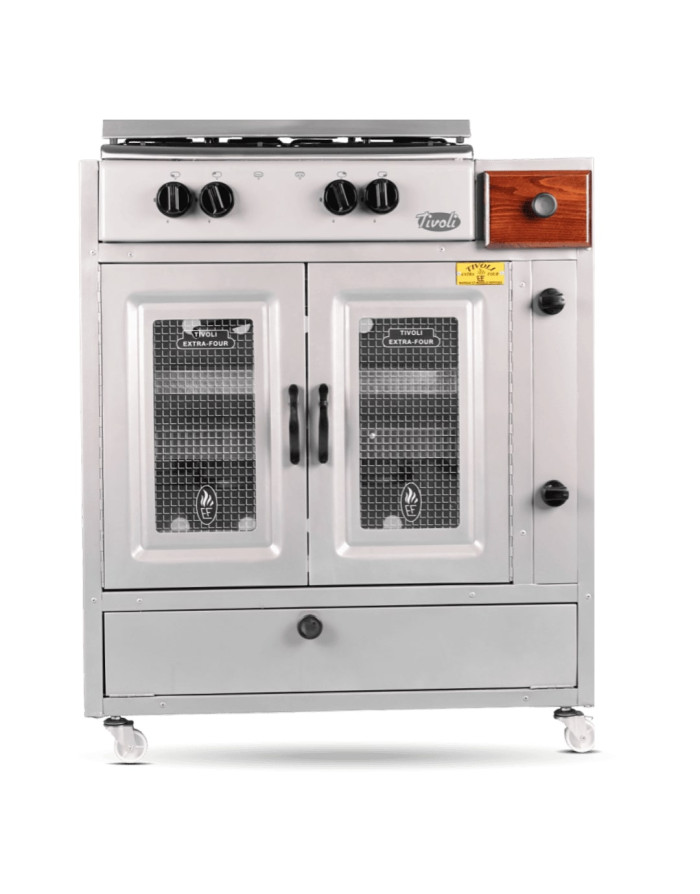 Cuisinière Tivoli 75 cm 4 feux grise avec tiroir