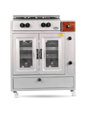 Cuisinière Tivoli 75 cm 4 feux grise avec tiroir