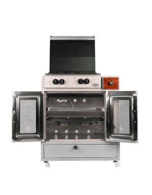 Cuisinière Tivoli 75 cm 4 feux grise avec tiroir