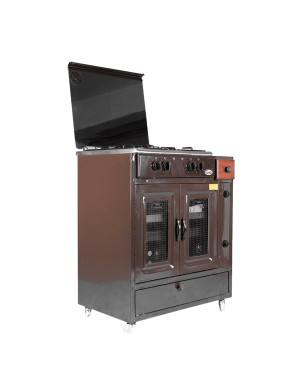 Cuisinière Tivoli 75 cm 4 feux marron avec tiroir