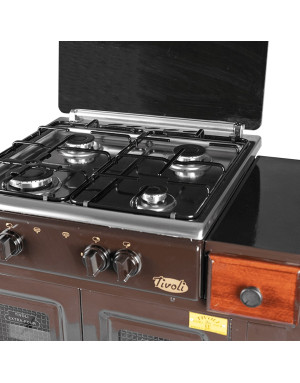 Cuisinière Tivoli 75 cm 4 feux marron avec tiroir