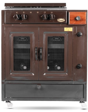 Cuisinière Tivoli 75 cm 4 feux marron avec tiroir