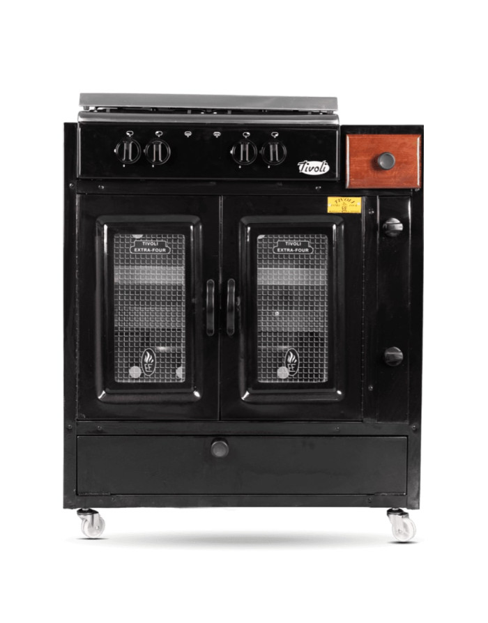 Cuisinière Tivoli 75 cm 4 feux noire avec tiroir