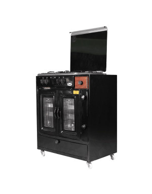 Cuisinière Tivoli 75 cm 4 feux noire avec tiroir